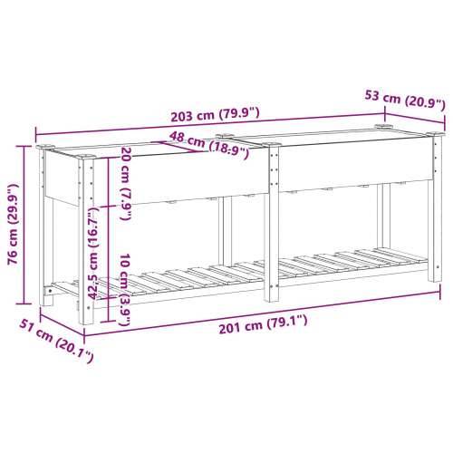 Vrtni Sadič s Policom 203x53x76 cm Čvrsto Drvo Smreke Cijena