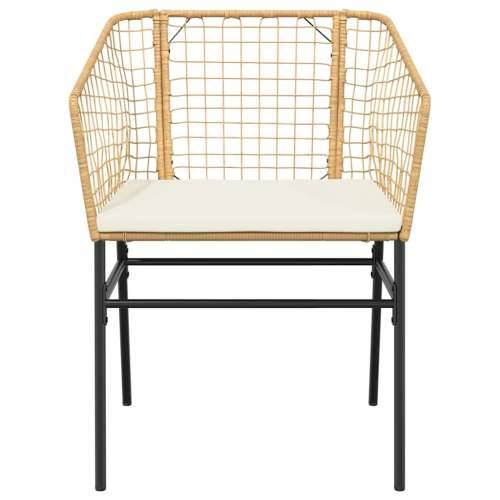 Vrtna garnitura - 5-dijelni vrtni blagovaonski set s jastucima poliratan i staklo - Smeđa i krem ​​bijela 140 x 70 x 74 cm 4 Cijena