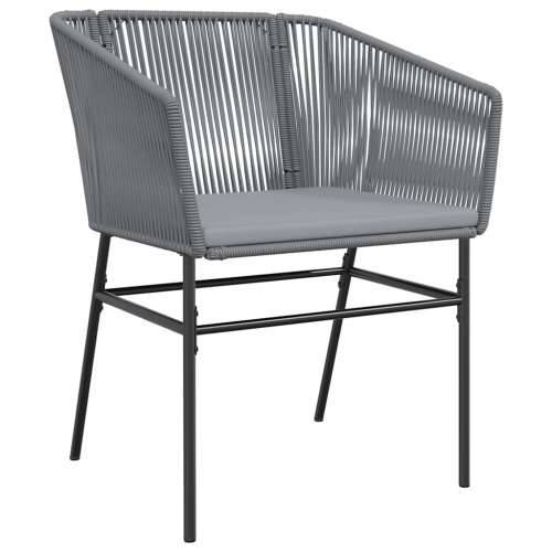 Vrtna garnitura - 3-dijelni vrtni blagovaonski set s jastucima poliratan i staklo - Siva 80 x 80 x 74 cm 2 Cijena
