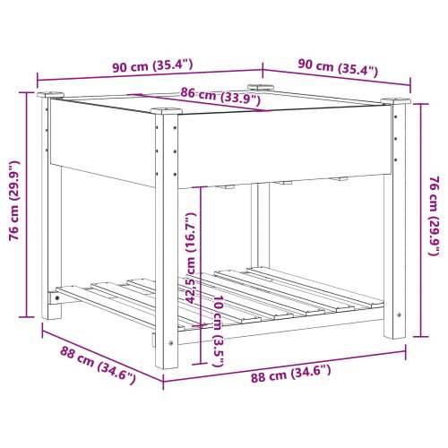 Vrtna saksija s policom 90x90x76 cm Odabrana drvo jela Cijena