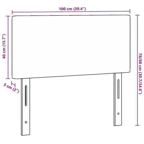 Naslon za glavu S Plain Dizajn Tamno Siva 100 cm Od Corduroy Tkanine Cijena