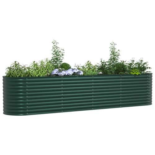 Povrtnjak na povišenoj gredici Zelena 400x80x81 cm Galvanizirani čelik Cijena