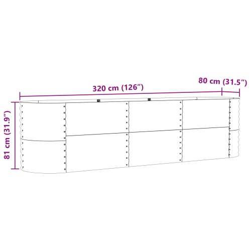 Vrtna povišena gredica Zelena 320x80x81 cm od pocinčanog čelika Cijena