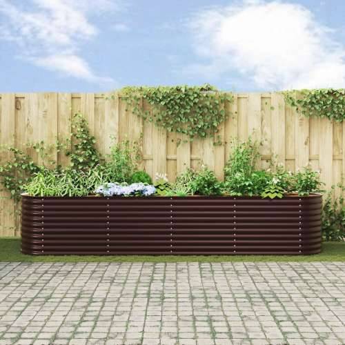 Vrtna Povišena Gredica Smeđa 400x80x81 cm Galvanizirani Čelik Cijena
