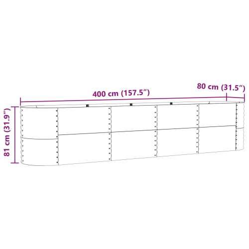 Vrtna Povišena Gredica Smeđa 400x80x81 cm Galvanizirani Čelik Cijena