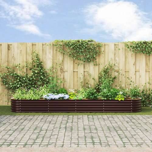 Vrtni Povišeni Krevet Smeđa Boja 400x80x44 cm Galvanizirani Čelik Cijena