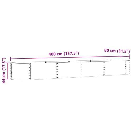 Vrtni Povišeni Krevet Smeđa Boja 400x80x44 cm Galvanizirani Čelik Cijena