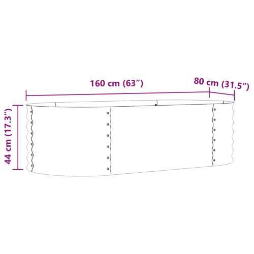 Vrtni povišeni krevet smeđi 160x80x44 cm od galvaniziranog čelika Cijena