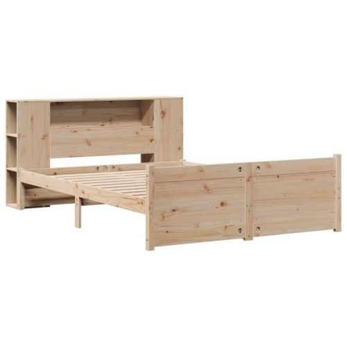 Krevet s regalom za knjige bez madraca 120x190 cm od borovine - Prirodna 120 x 190 cm Cijena