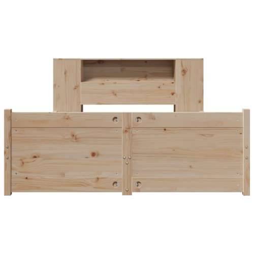 Krevet s regalom za knjige bez madraca 120x190 cm od borovine - Prirodna 120 x 190 cm Cijena