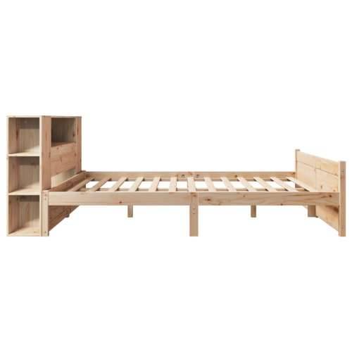 Krevet s regalom za knjige bez madraca 120x190 cm od borovine - Prirodna 120 x 190 cm Cijena