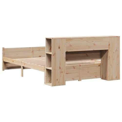 Krevet s regalom za knjige bez madraca 120x190 cm od borovine - Prirodna 120 x 190 cm Cijena