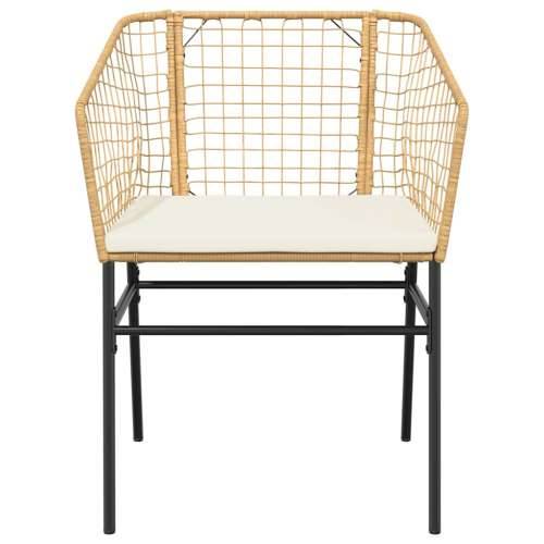 Vrtna garnitura - 3-dijelni vrtni blagovaonski set s jastucima poliratan i staklo - Smeđa 80 x 80 x 74 cm Da 2 Cijena
