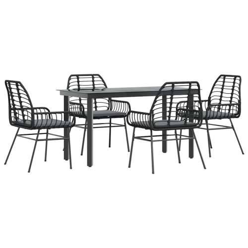 Vrtna garnitura - 5-dijelni vrtni blagovaonski set s jastucima od crnog - Crna i tamno siva 140 x 70 x 74 cm 4 Cijena