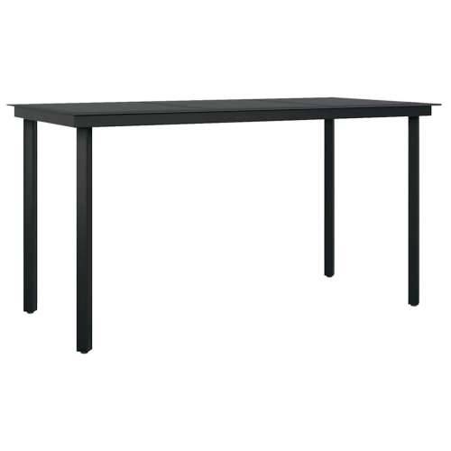 Vrtna garnitura - 5-dijelni vrtni blagovaonski set s jastucima od crnog - Crna i tamno siva 140 x 70 x 74 cm 4 Cijena