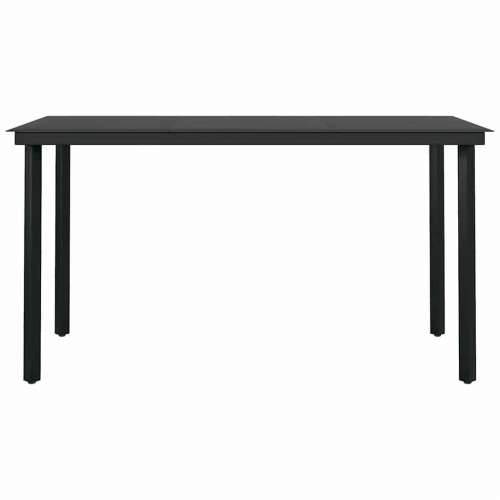 Vrtna garnitura - 5-dijelni vrtni blagovaonski set s jastucima od crnog - Crna i tamno siva 140 x 70 x 74 cm 4 Cijena