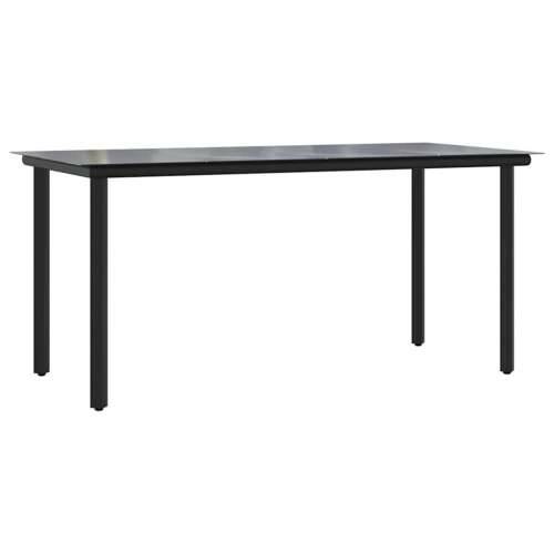 Vrtna garnitura - 7-dijelni vrtni blagovaonski set s jastucima, crno - Crna i tamno siva 160 x 80 x 74 cm 6 Cijena