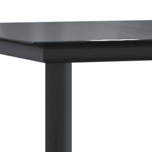 Vrtna garnitura - 7-dijelni vrtni blagovaonski set s jastucima, crno - Crna i tamno siva 160 x 80 x 74 cm 6 Cijena
