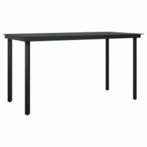 Vrtna garnitura - 5-dijelni vrtni blagovaonski set s jastucima od crnog - Crna i tamno siva 140 x 70 x 74 cm 4 Cijena