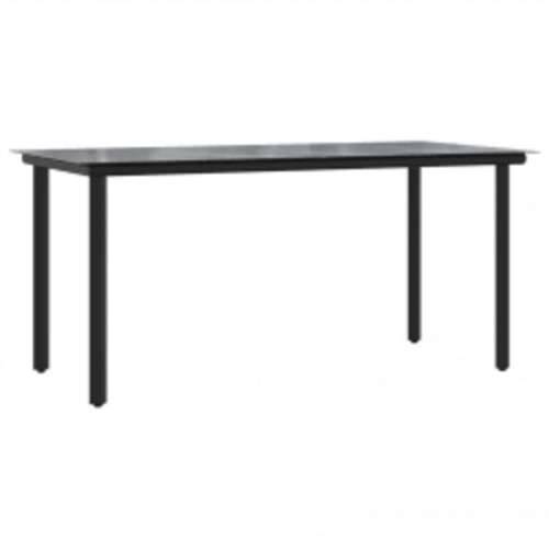 Vrtna garnitura - 5-dijelni vrtni blagovaonski set s jastucima od crnog - Crna i tamno siva 160 x 80 x 74 cm 4 Cijena
