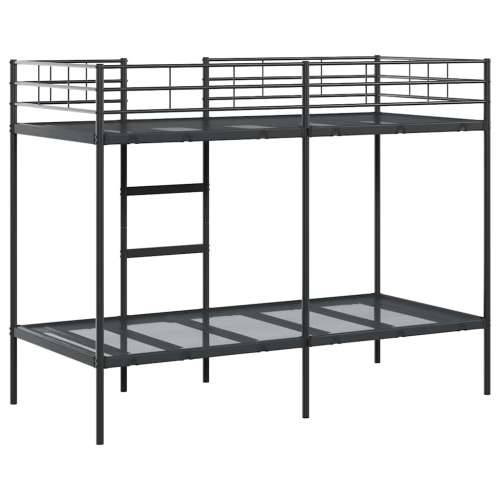 Krevet na kat bez madraca crni 90x200 cm čelik - Crna 90 x 200 cm Cijena