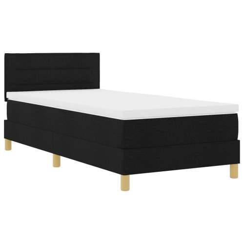 Krevet s podnicom s madracem Crni 90x200 cm Tkanina Cijena