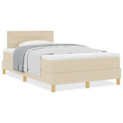 Krevet s podnicom s madracem krem 120x200 cm tkanina Cijena