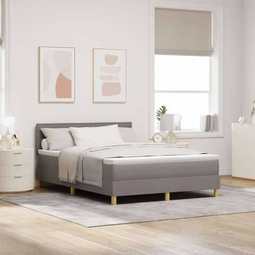 Box Spring Krevet s Madracem Taupe 140x200 cm Tkanina Cijena
