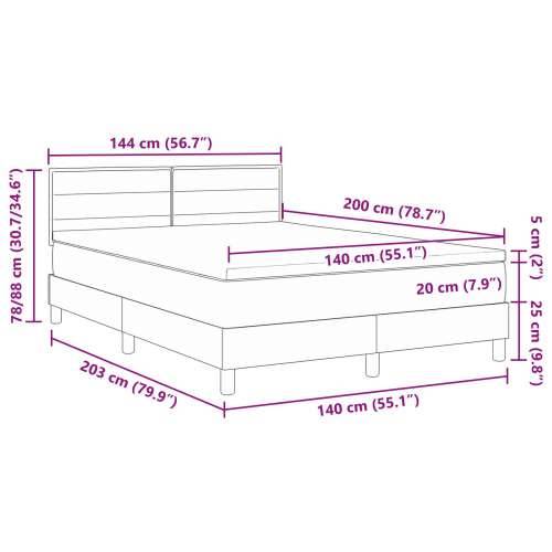 Krevet s podiznim dijelom s madracem Plava 140x200 cm Tkanina Cijena