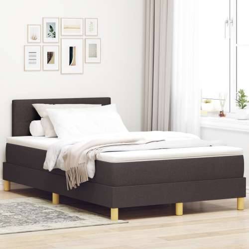 Box Spring Krevet s Madracem Tamnosmeđi 120x200 cm Tkanina Cijena