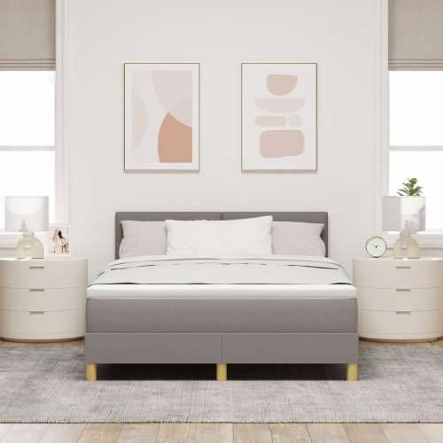 Box Spring Krevet s Madracem Taupe 160x200 cm Tkanina Cijena