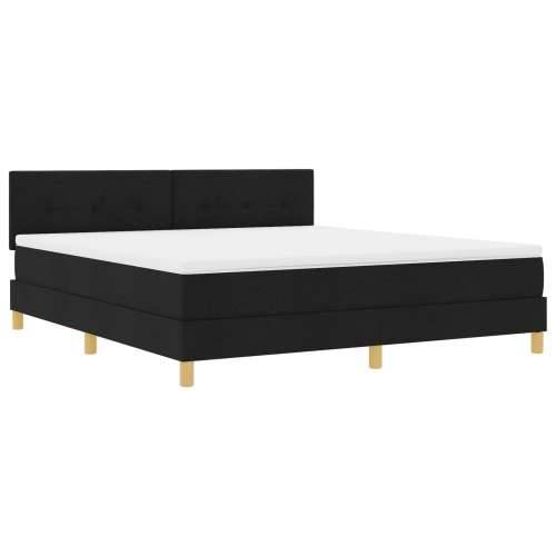 Krevet s box springom s madracem crne boje 180x200 cm od tkanine Cijena