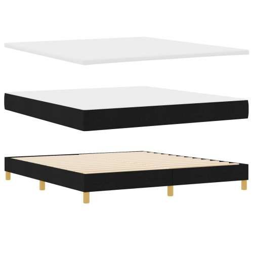 Krevet s box springom s madracem crne boje 180x200 cm od tkanine Cijena