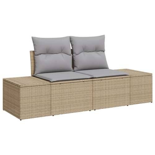 Vrtni sofa set 5 komada Bež i siva Ratan i poliester jastučići Cijena