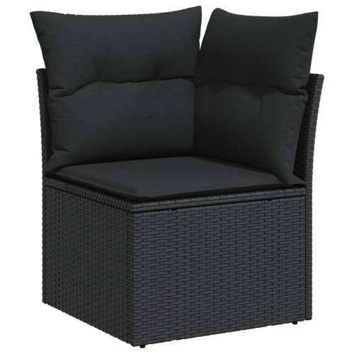 Vrtni Sofa Set 5 Dijelova Crna Poli Ratan, Kaljeno Staklo, Čelik Cijena