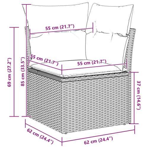 Vrtni Sofa Set 5 Dijelova Crna Poli Ratan, Kaljeno Staklo, Čelik Cijena