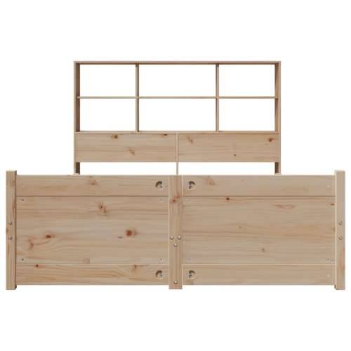 Krevet s regalom za knjige bez madraca 140x190 cm od borovine - Prirodna 140 x 190 cm Cijena