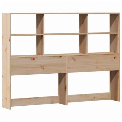 Krevet s regalom za knjige bez madraca 140x190 cm od borovine - Prirodna 140 x 190 cm Cijena
