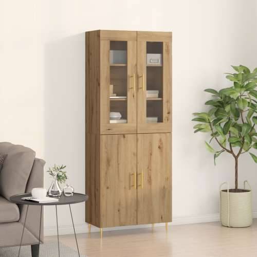 Vitrina od umjetnog hrasta 69.5x34x180 cm Konstruirano drvo Cijena