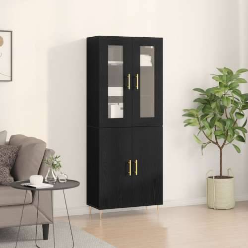 Visoki kabinet Crna Oak 69.5x34x180 cm inženjersko drvo Cijena