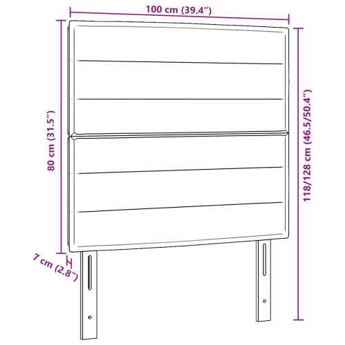 Naslon za glavu s linijama dizajna tamnosmeđi 100 cm tkanina Cijena