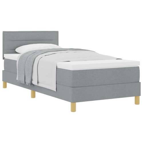 Krevet s Boxspringom s madracem svjetlosivi 90x200 cm tkanina Cijena