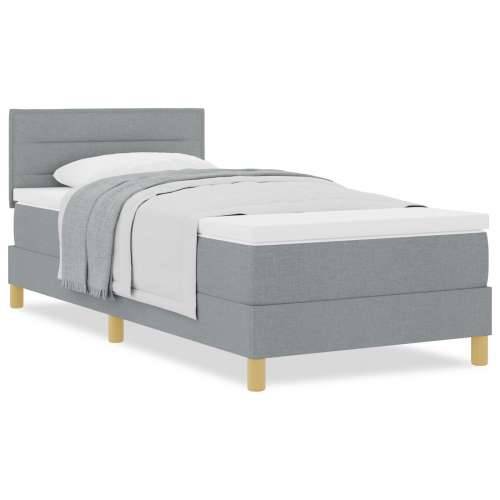 Krevet s Boxspringom s madracem svjetlosivi 90x200 cm tkanina Cijena
