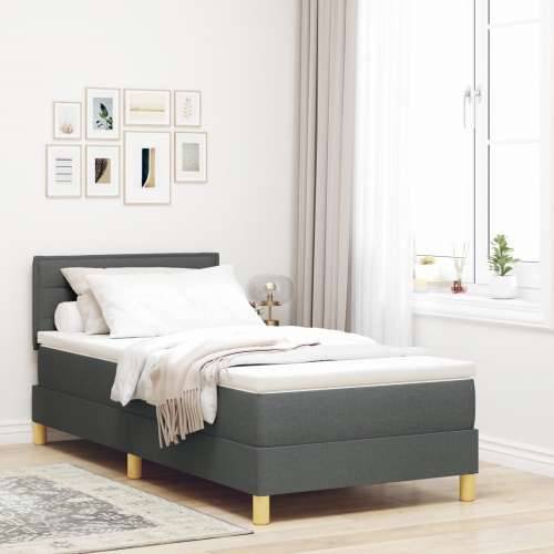 Krevet s box spring sistemom s madracem tamno sivi 90x200 cm tkanina Cijena