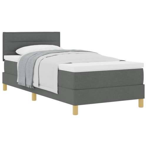 Krevet s box spring sistemom s madracem tamno sivi 90x200 cm tkanina Cijena