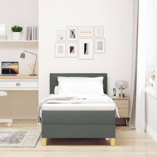 Krevet s box spring sistemom s madracem tamno sivi 90x200 cm tkanina Cijena