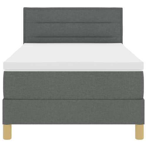 Krevet s box spring sistemom s madracem tamno sivi 90x200 cm tkanina Cijena