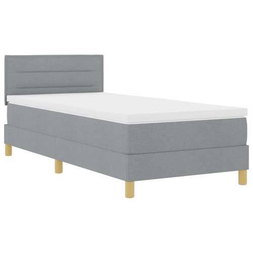 Krevet Boks Spring sa Madracem Svjetlosiva 100x200 cm Tkanina Cijena