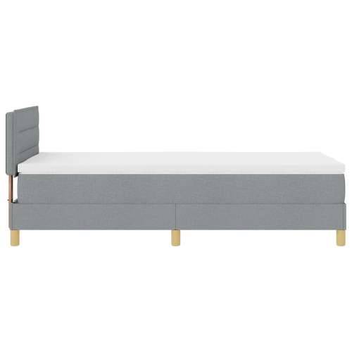 Krevet Boks Spring sa Madracem Svjetlosiva 100x200 cm Tkanina Cijena