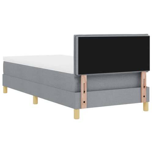 Krevet Boks Spring sa Madracem Svjetlosiva 100x200 cm Tkanina Cijena